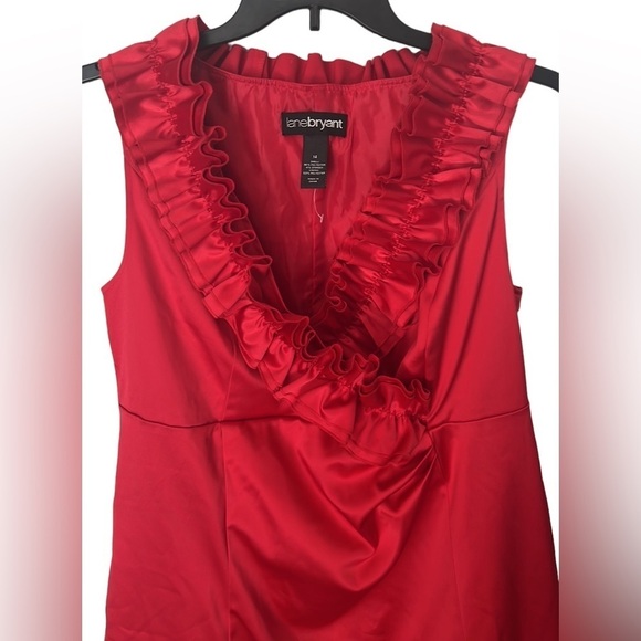 Lane Bryant Red Ruffle Mini Dress - Picture 6 of 6